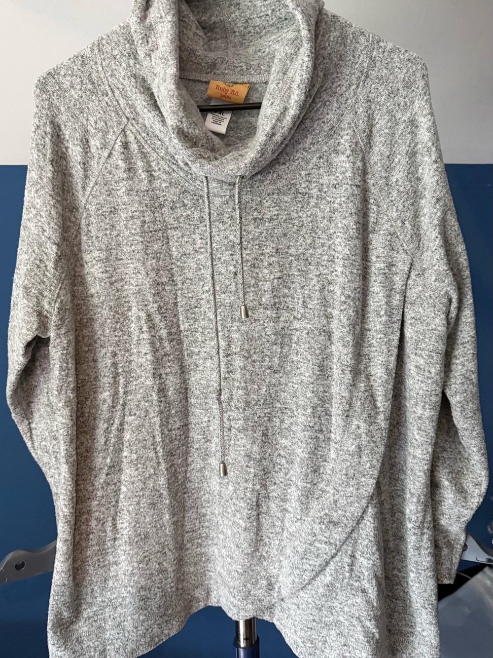 Ruby Rd. Light Gray Turtleneck Pullover Sweater